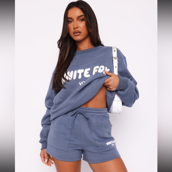 White Fox Boutique Other - White Fox Boutique Volume 3 Sweatshirt & Shorts Set (Ocean)